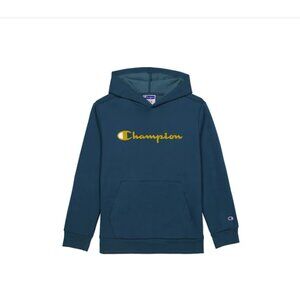 Champion Men's Teal Hoodie with Gold Logo